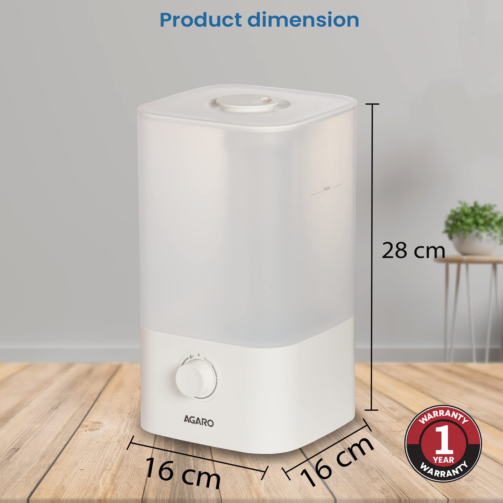 AGARO Cool Mist Ultrasonic Humidifier - Image 3
