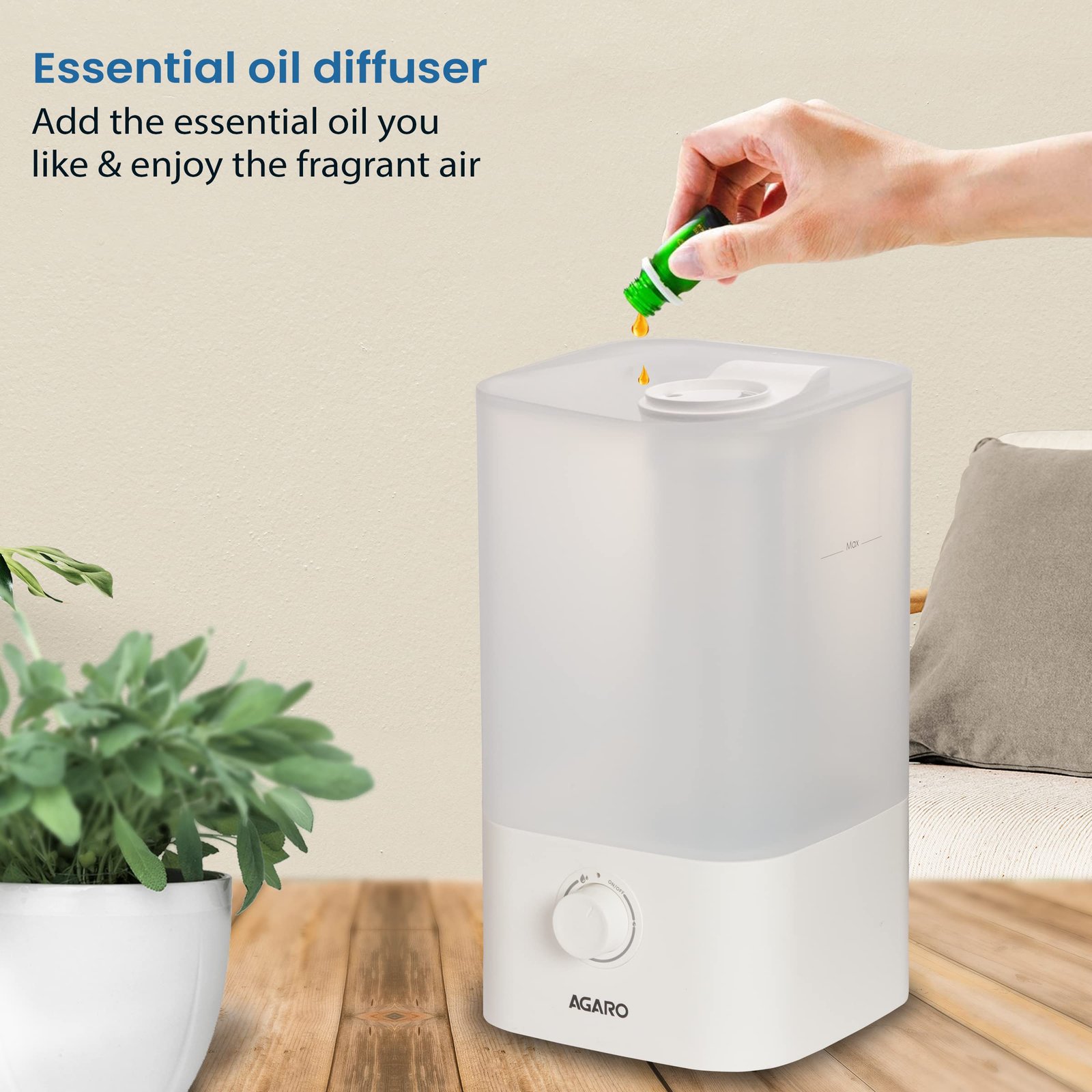 AGARO Cool Mist Ultrasonic Humidifier - Image 4