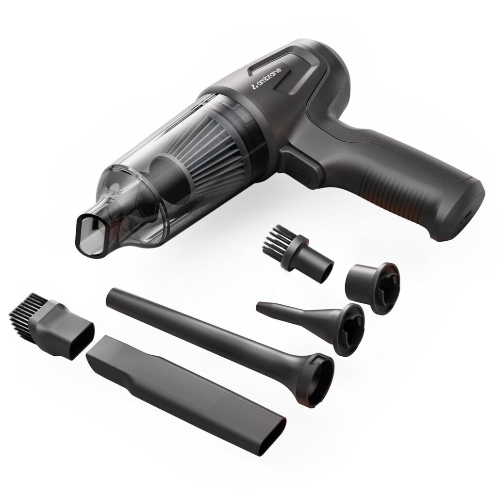 Ambrane MiniVac 02 80W 2-in-1 Handheld Wireless Vacuum Cleaner & Blower
