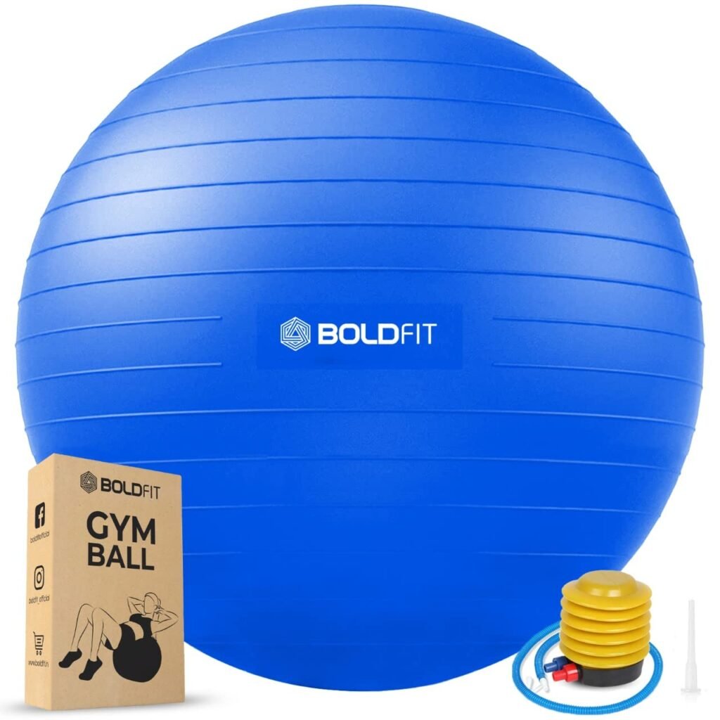 Boldfit Anti-Burst Gym & Yoga Exercise Ball with Foot Pump