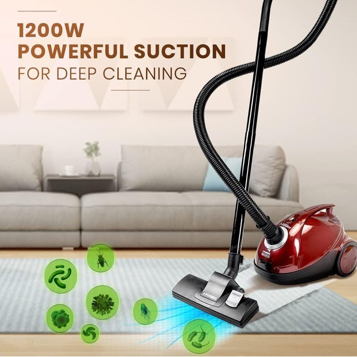 Eureka Forbes Trendy Zip / Quick Clean DX 1000W Canister Vacuum Cleaner - Image 3
