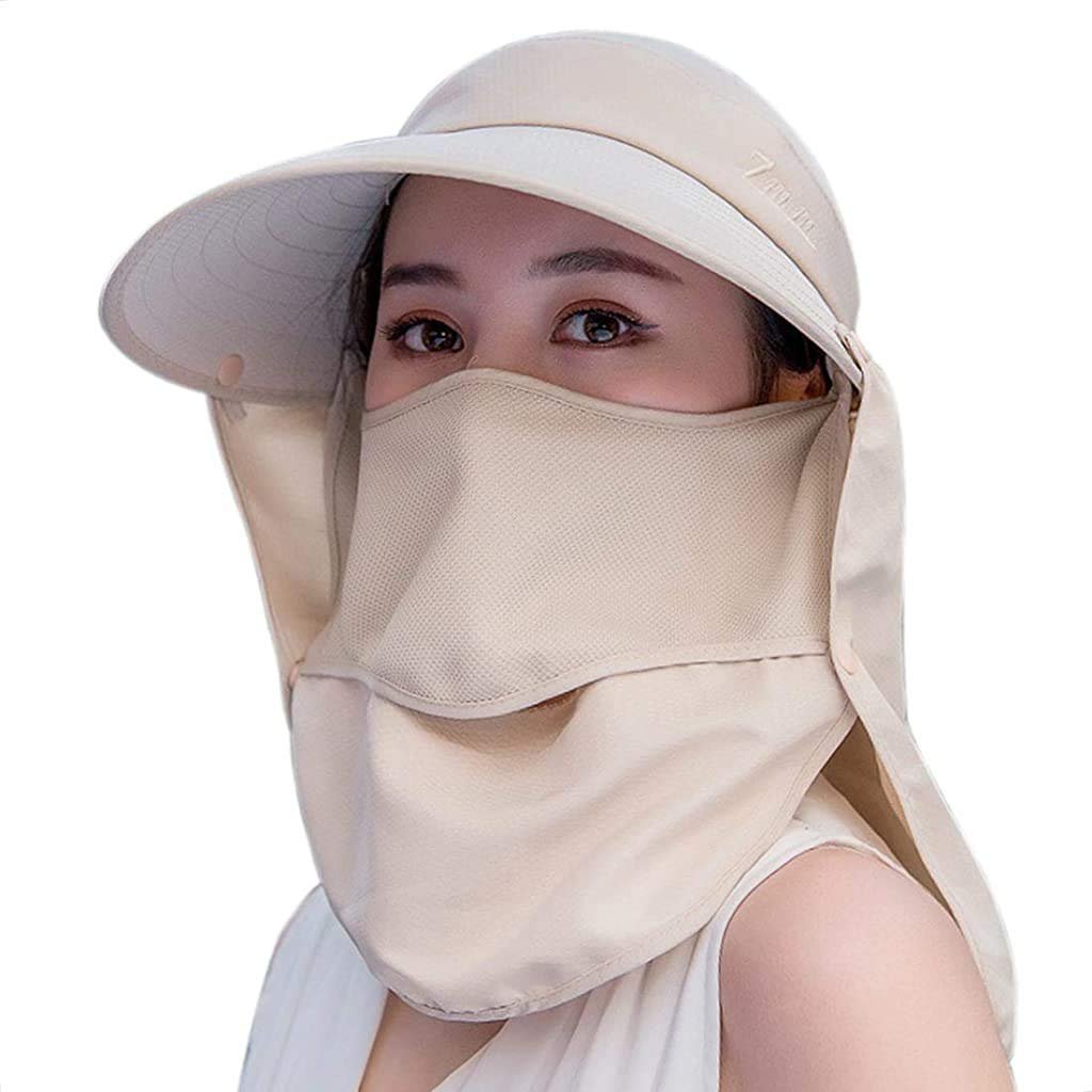Full Coverage UV Protection Sun Visor Hat with Face & Neck Flap