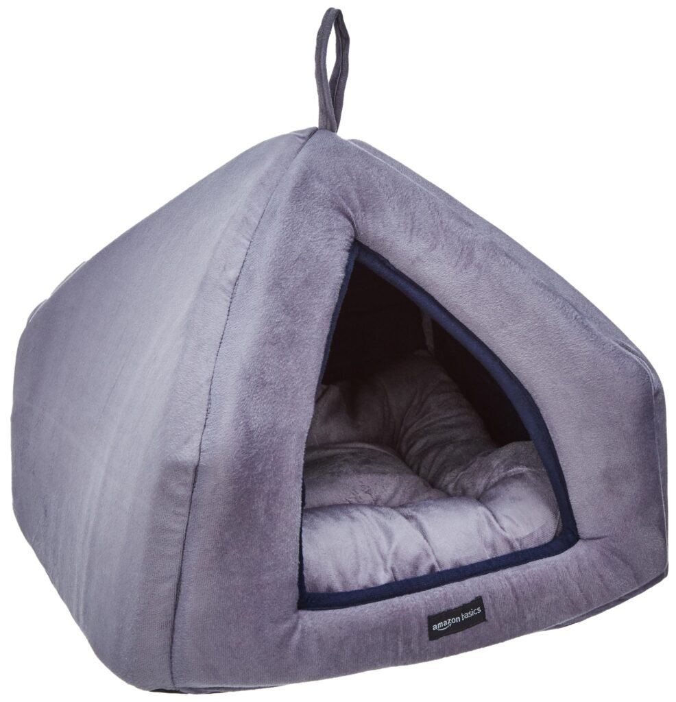 Amazon Basics Soft Plush Pet Cave Bed & Tent House Purple