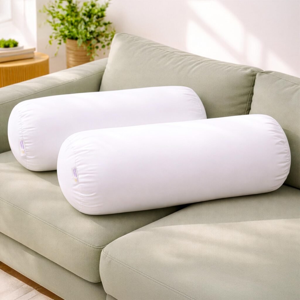 Plush Microfiber Bolster Pillow Pair (Pack of 2)